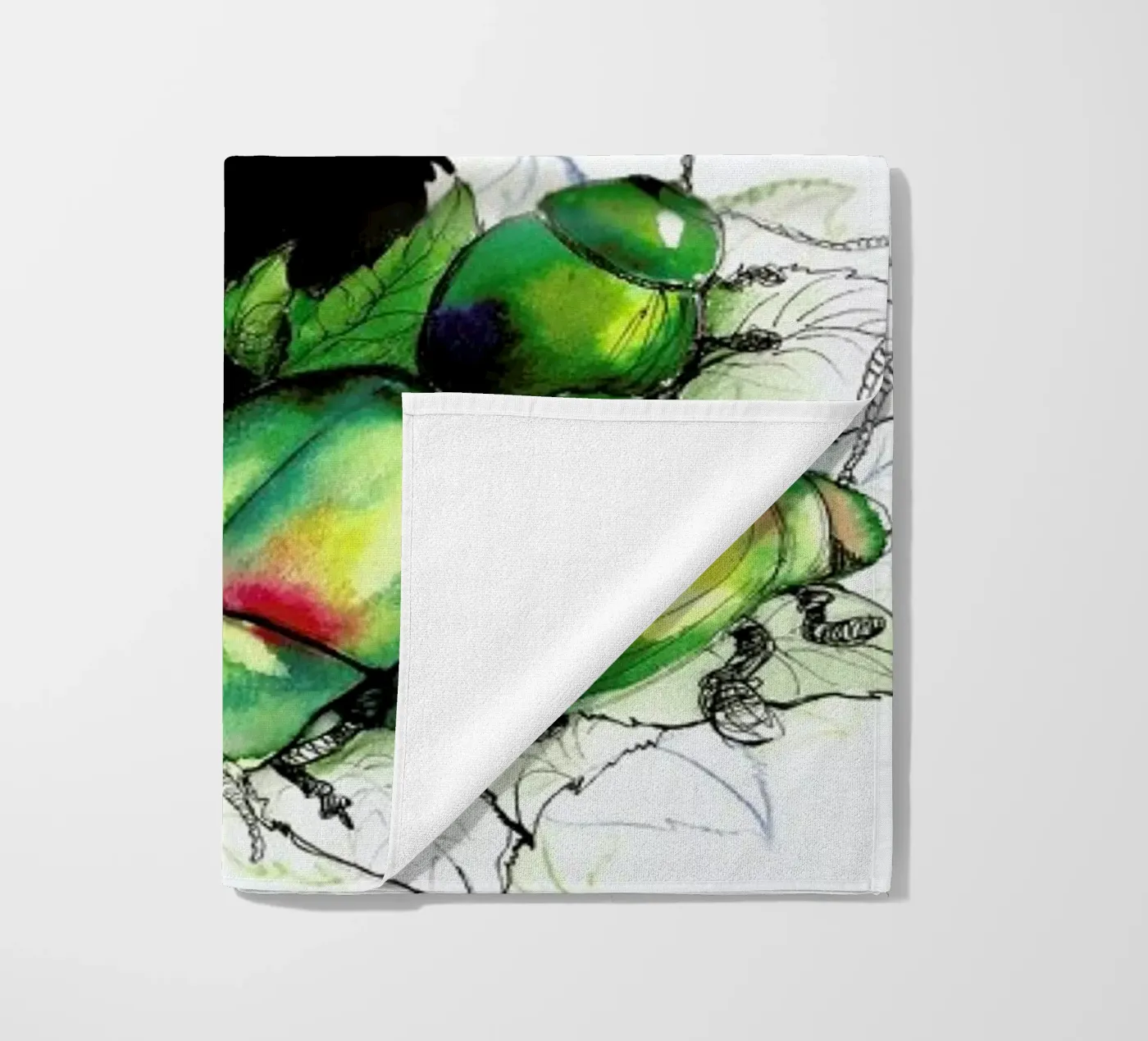 Beetles beach towel by Ina Stanimirova