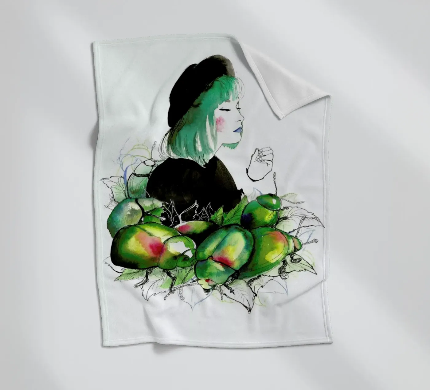 Beetles fleecedeken van Ina Stanimirova