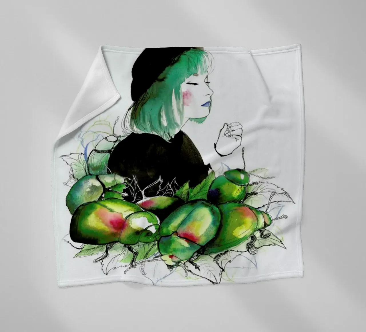 Beetles fleecedeken van Ina Stanimirova