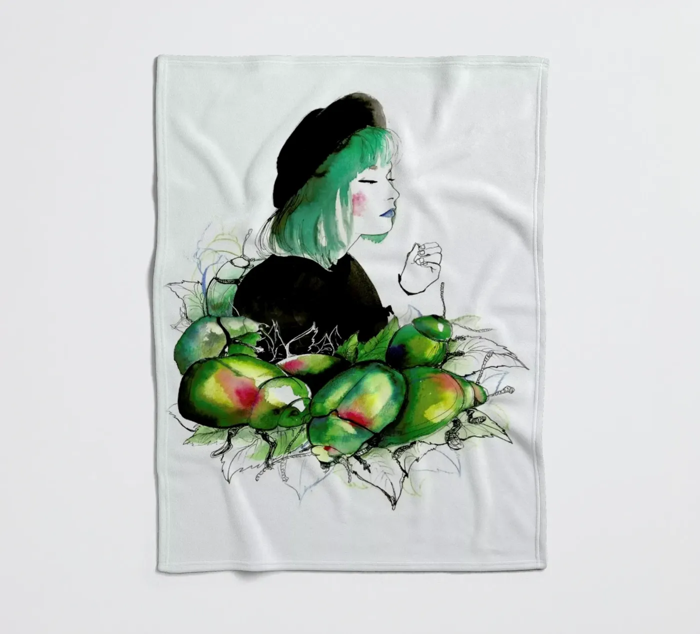 Beetles fleecedeken van Ina Stanimirova