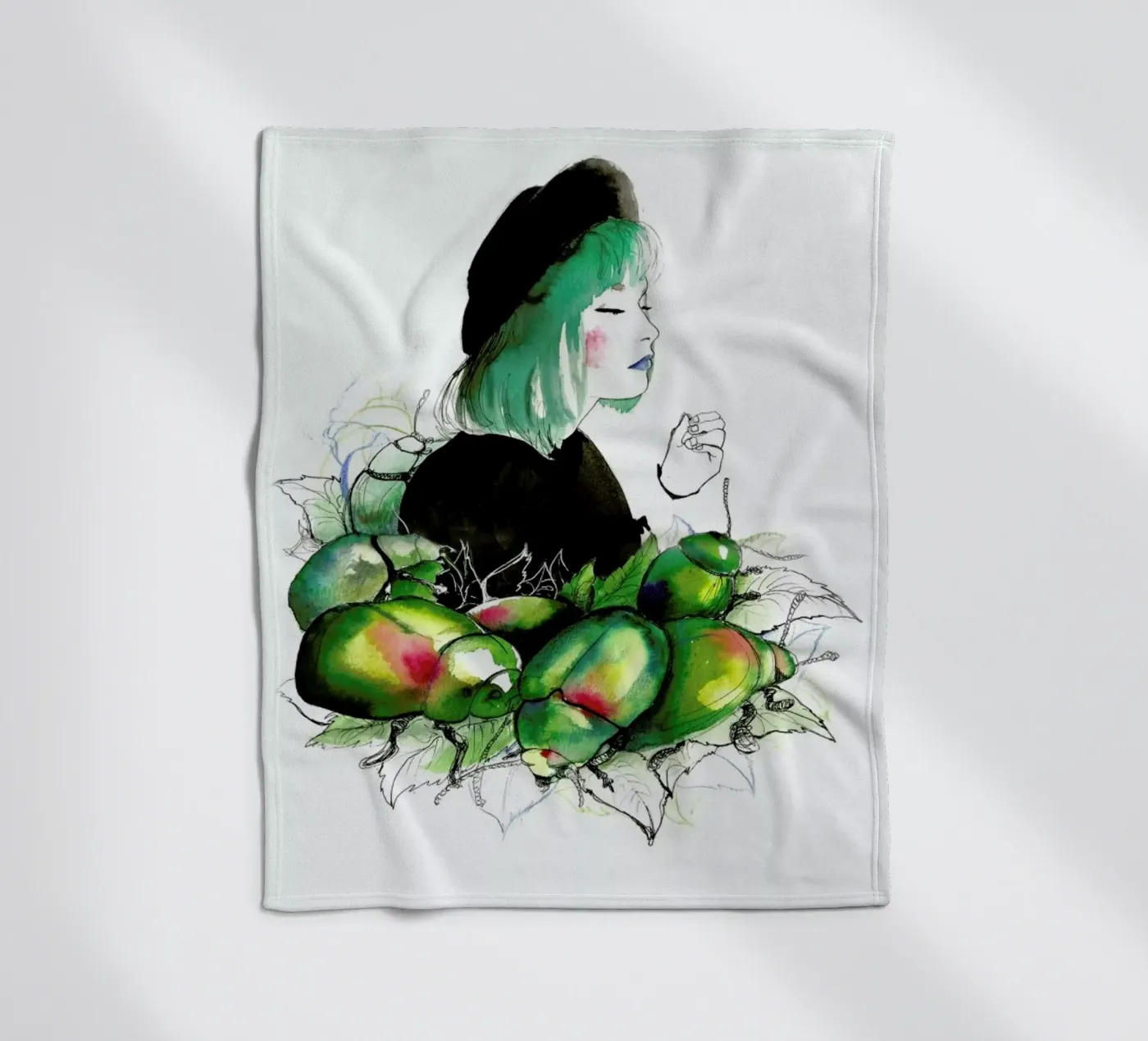 Beetles fleecedeken van Ina Stanimirova