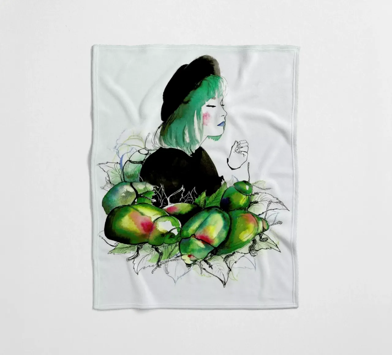 Beetles fleecedeken van Ina Stanimirova