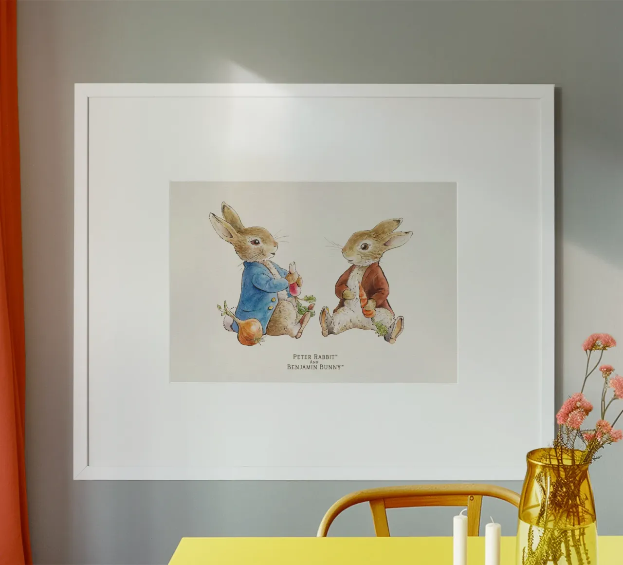 Illustrazione di Peter Rabbit poster con telaio in legno da muench benjamin