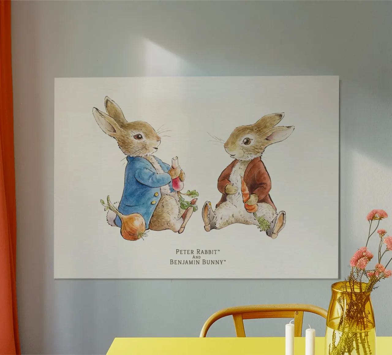 Illustrazione di Peter Rabbit poster con telaio in legno da muench benjamin