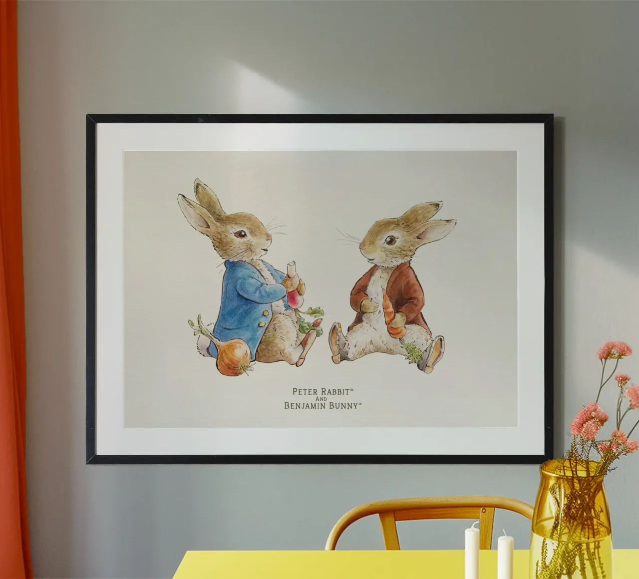 Illustrazione di Peter Rabbit poster con telaio in legno da muench benjamin