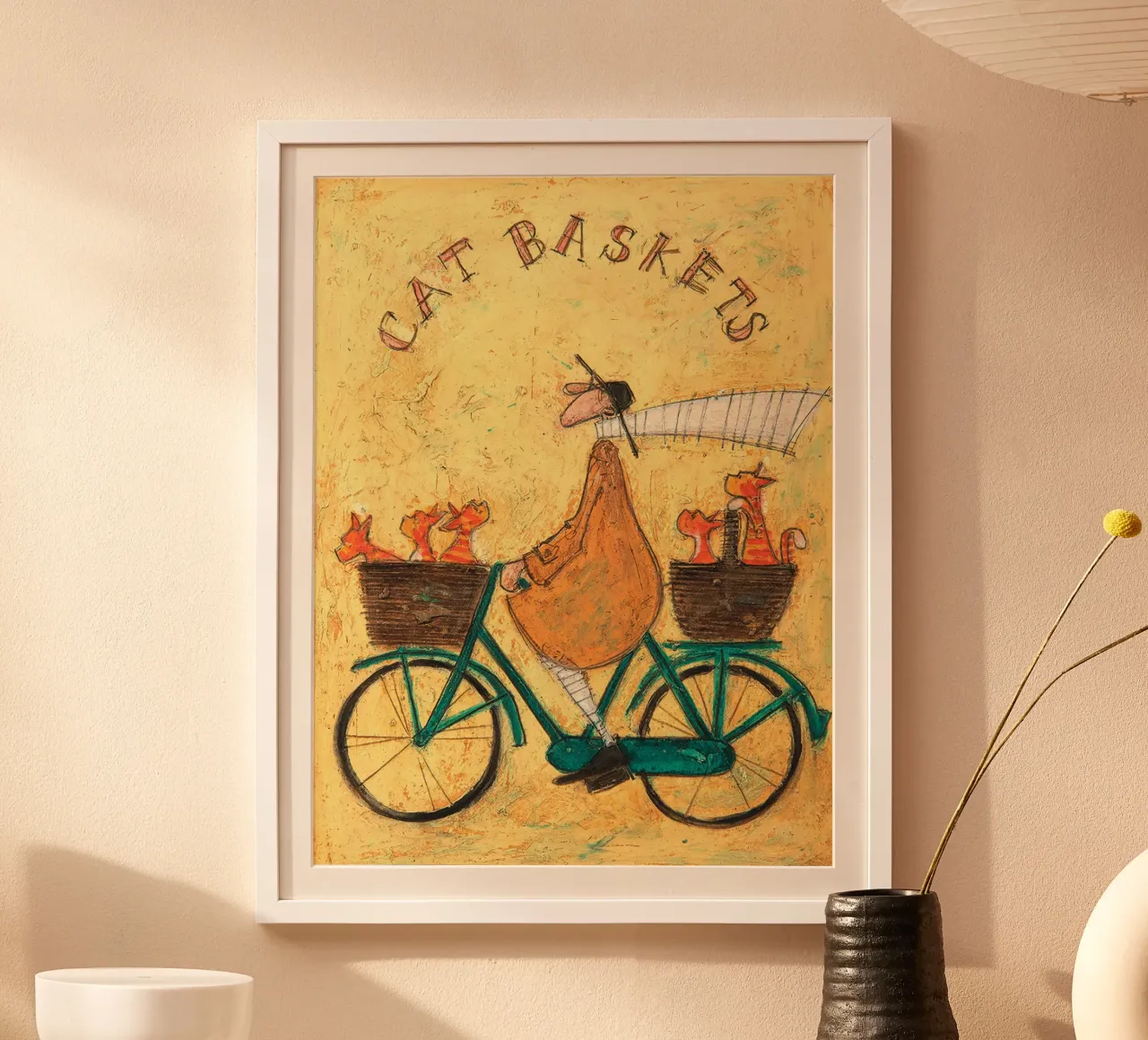 Sam Toft Cat Baskets Canvas poster with aluminum frame by Patrick Mitchell