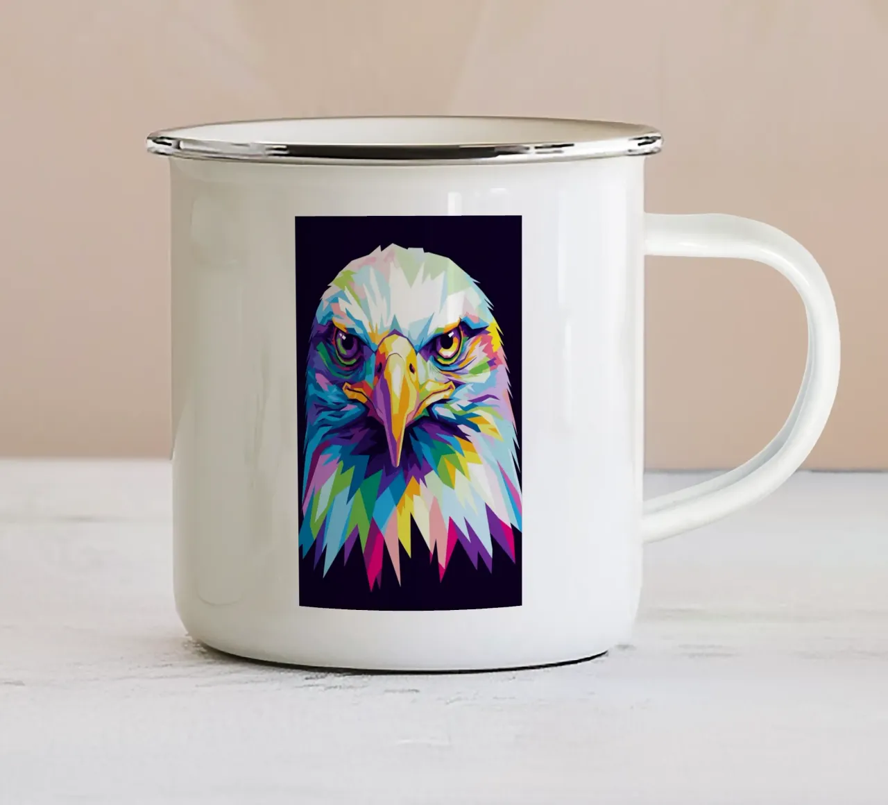 Colorato di aquila (2) tazza in smalto da Wild Life studio