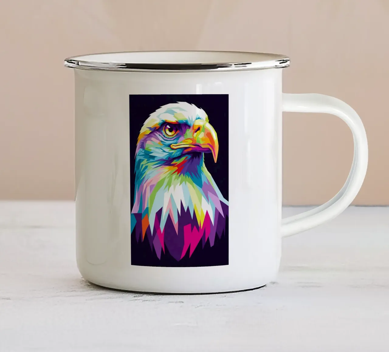 Colorato di aquila (3) tazza in smalto da Wild Life studio