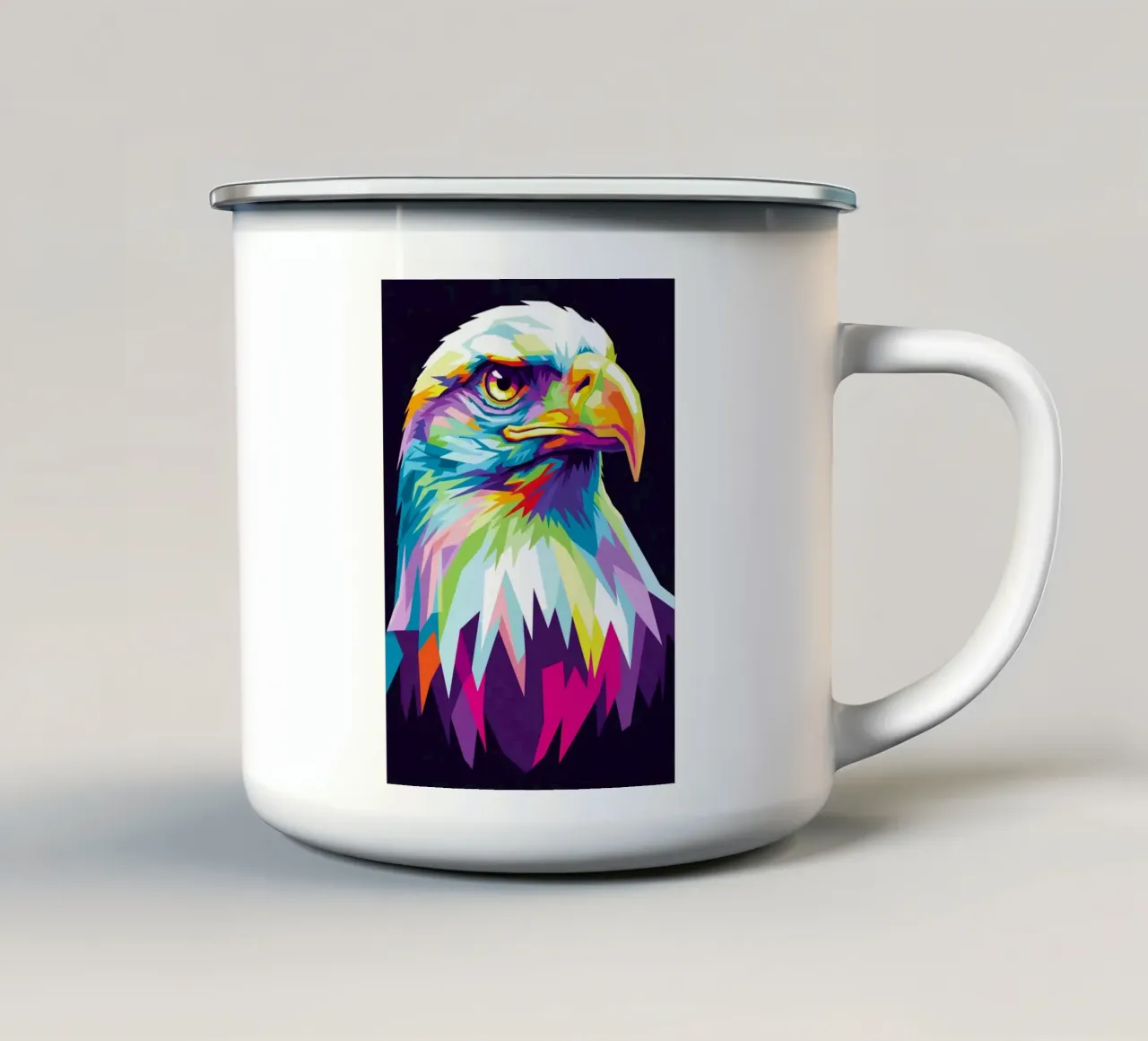 Colorato di aquila (3) tazza in smalto da Wild Life studio
