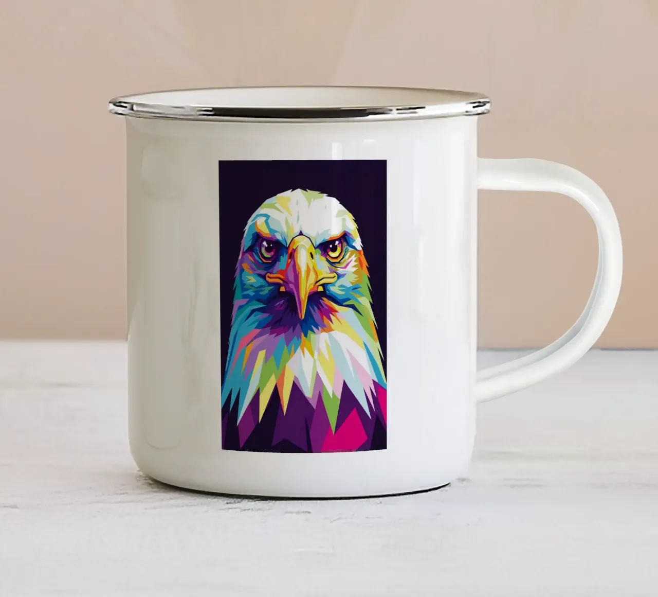 Colorato di aquila (4) tazza in smalto da Wild Life studio