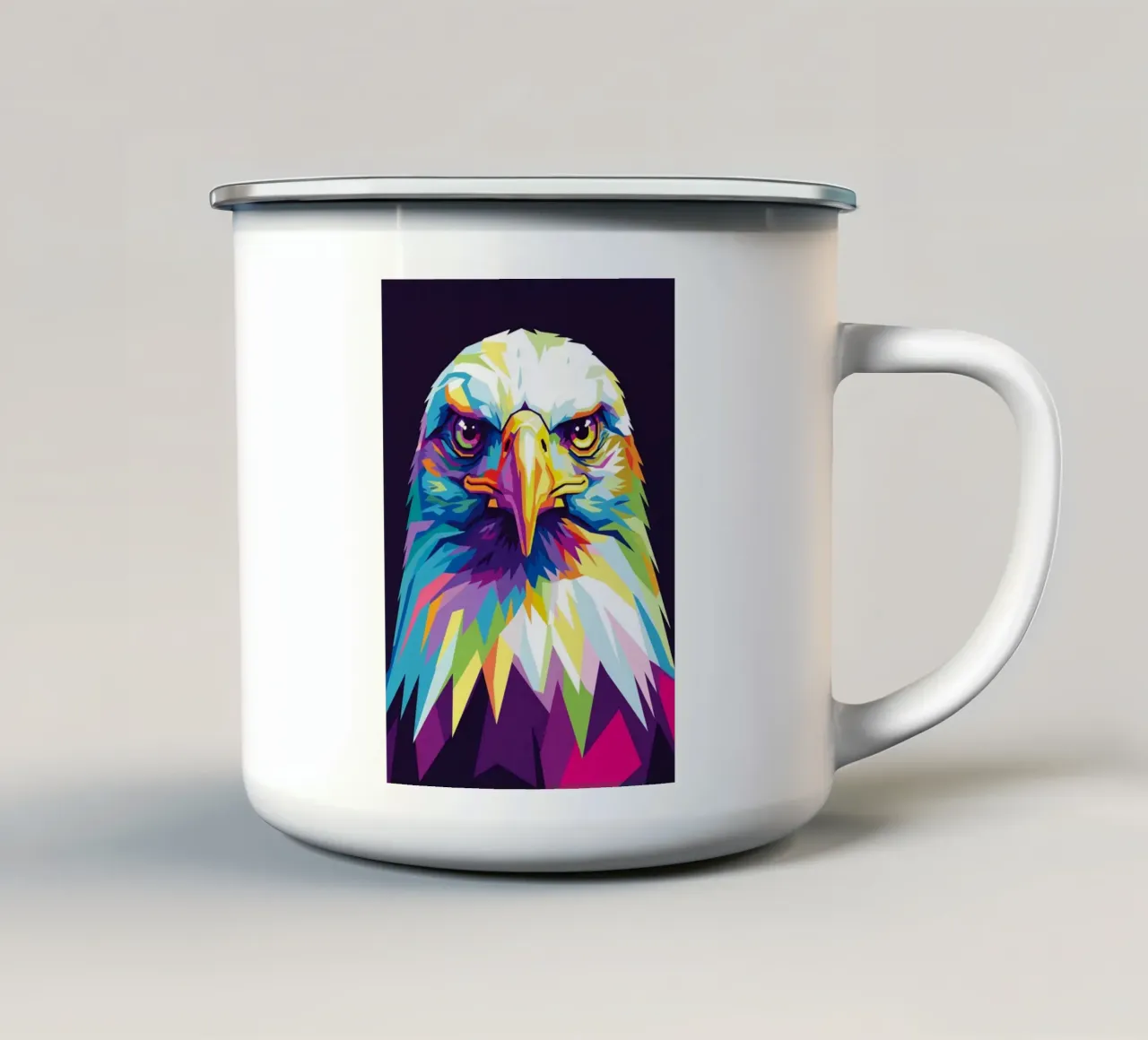 Colorato di aquila (4) tazza in smalto da Wild Life studio