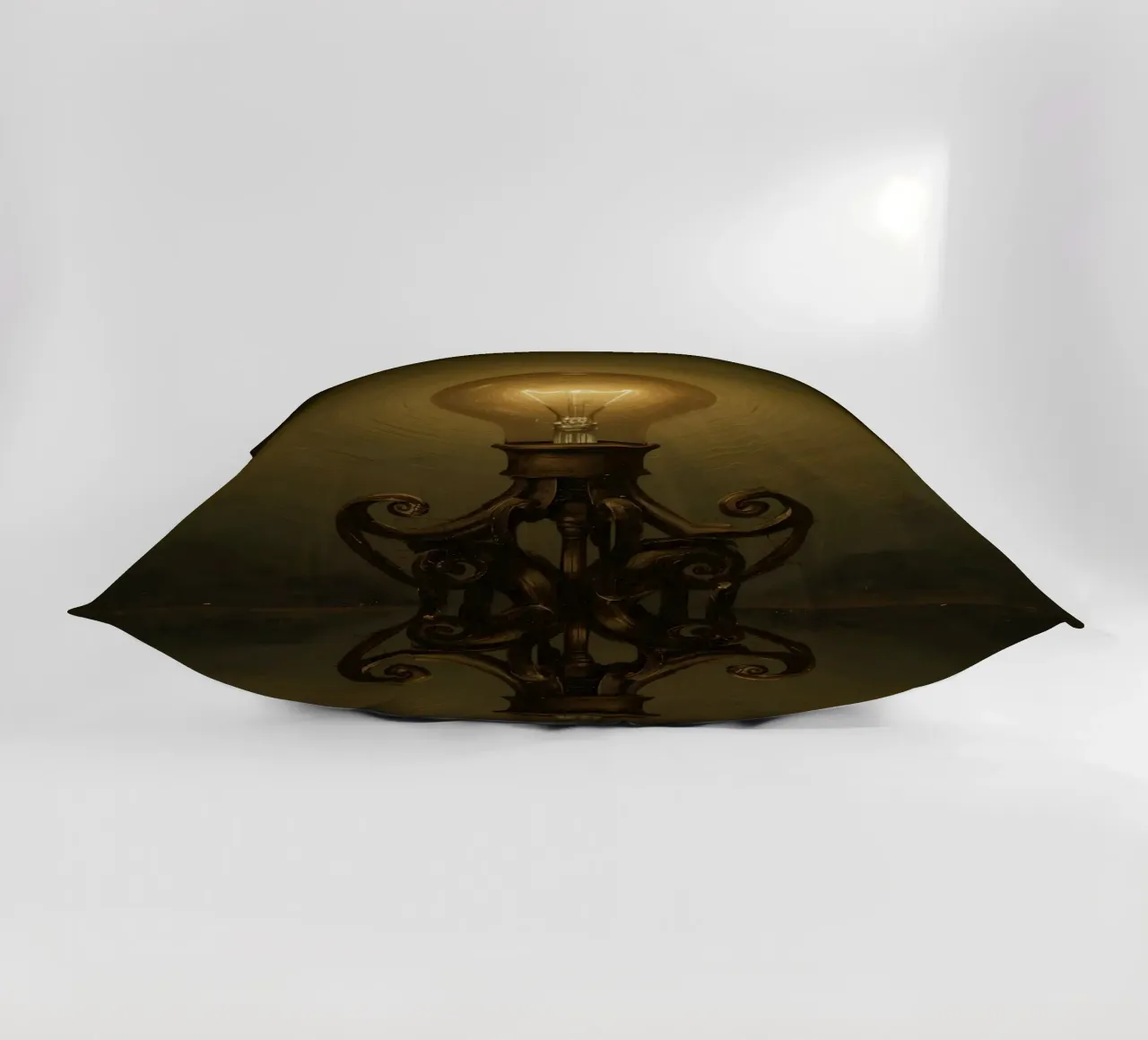 Lampadina illuminata su supporto in metallo cuscino da DesignDoodle
