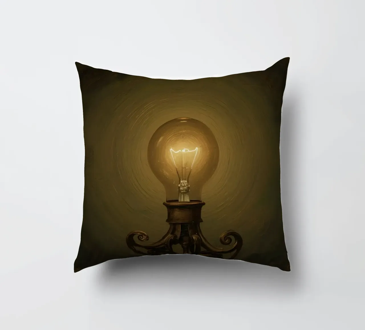 Lampadina illuminata su supporto in metallo cuscino da DesignDoodle