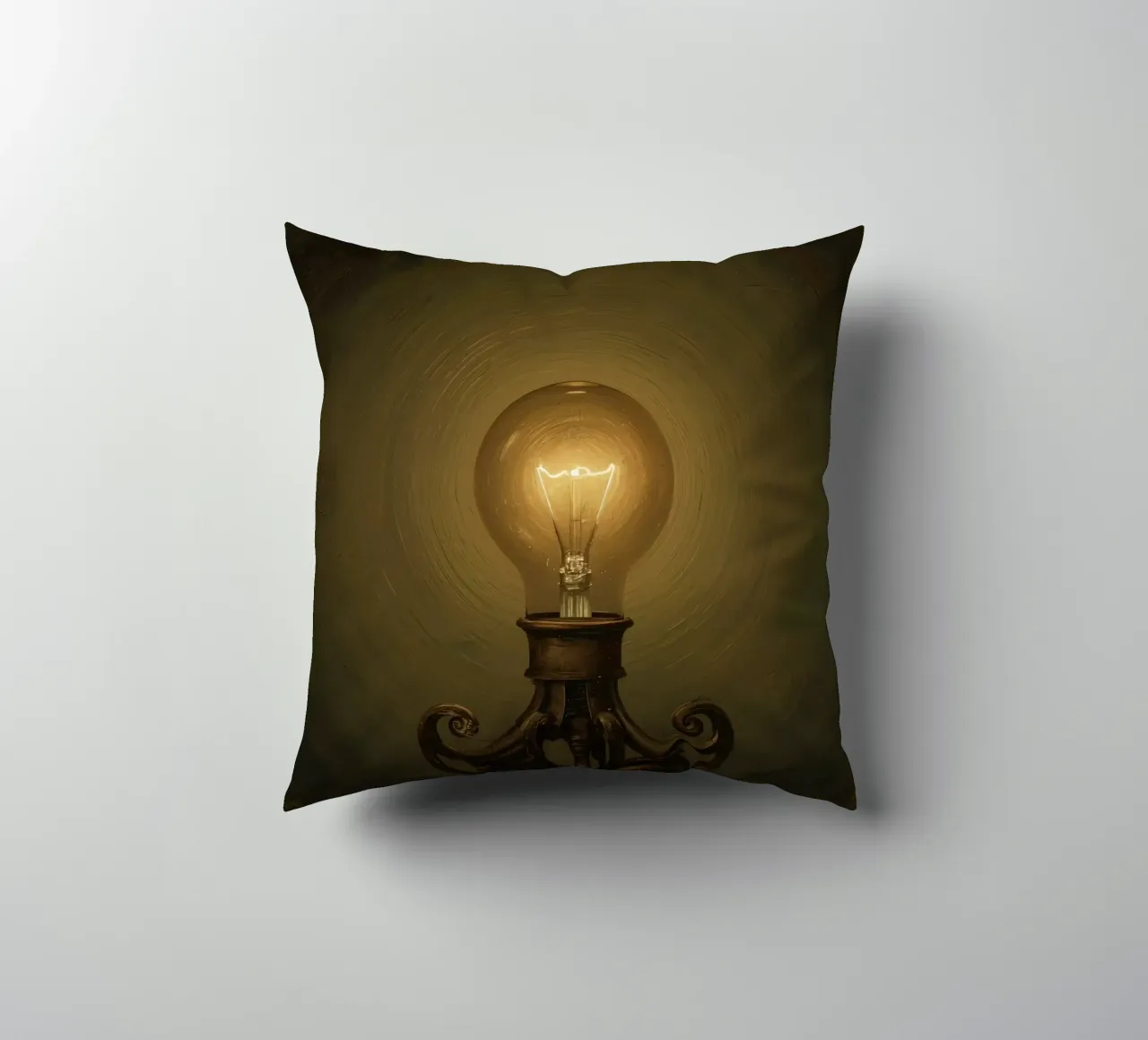 Lampadina illuminata su supporto in metallo cuscino da DesignDoodle