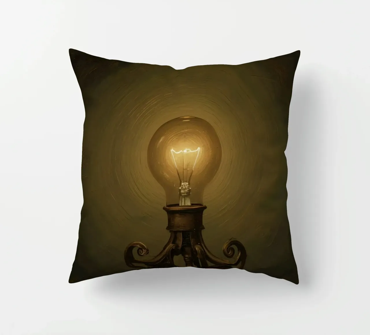 Lampadina illuminata su supporto in metallo cuscino da DesignDoodle