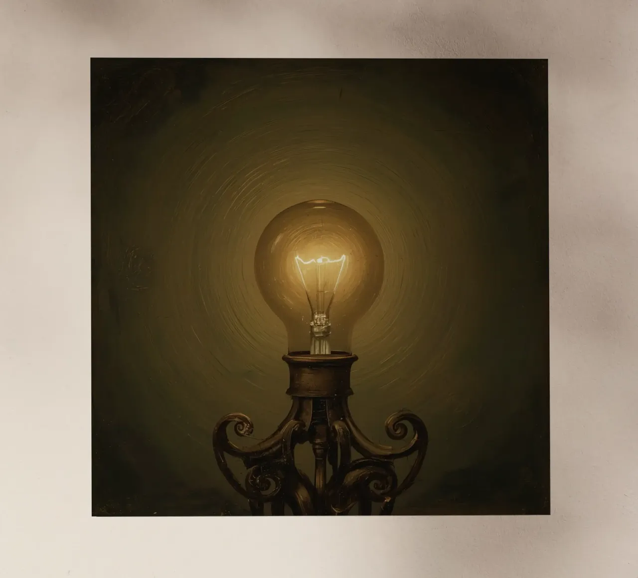 Lampadina illuminata su supporto in metallo pellicola backlit da DesignDoodle