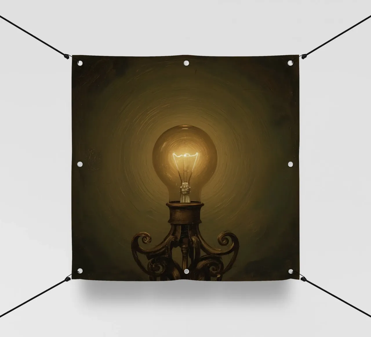 Lampadina illuminata su supporto in metallo telo in pvc da DesignDoodle
