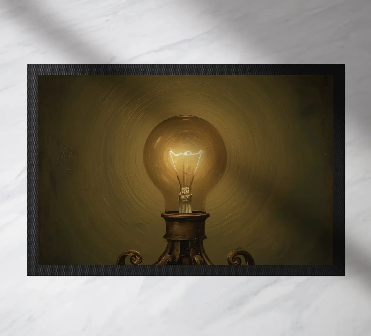 Lampadina illuminata su supporto in metallo zerbino da DesignDoodle