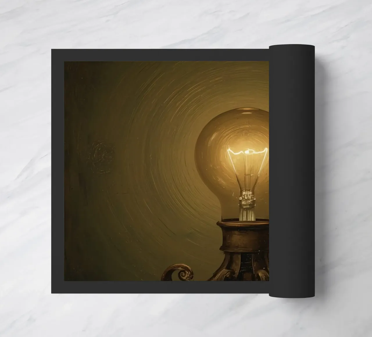 Lampadina illuminata su supporto in metallo zerbino da DesignDoodle