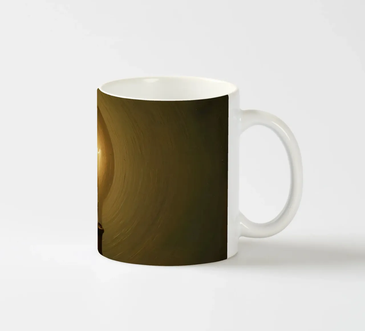 Lampadina illuminata su supporto in metallo tazza in ceramica da DesignDoodle