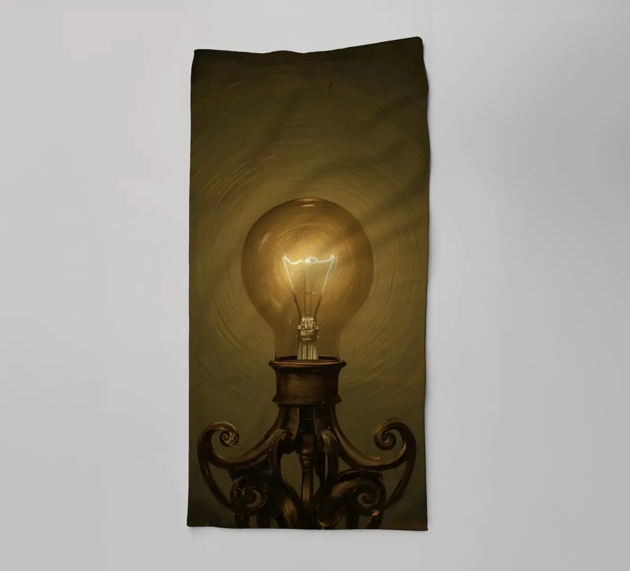 Lampadina illuminata su supporto in metallo asciugamano da bagno da DesignDoodle