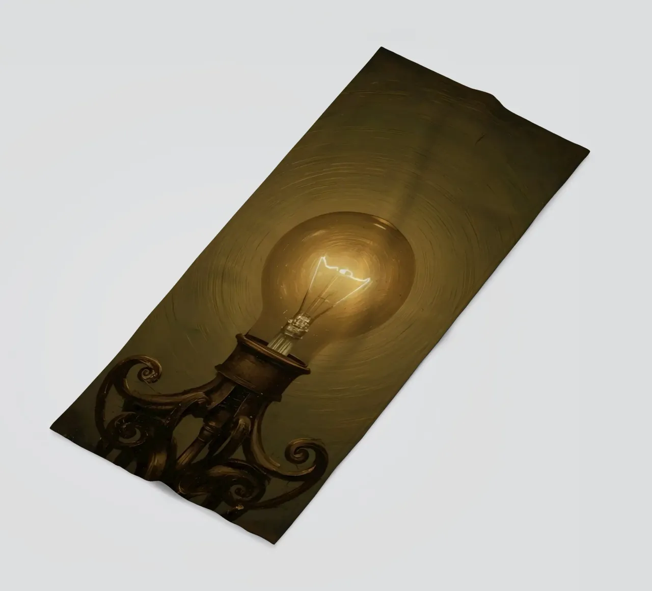 Lampadina illuminata su supporto in metallo telo mare da DesignDoodle