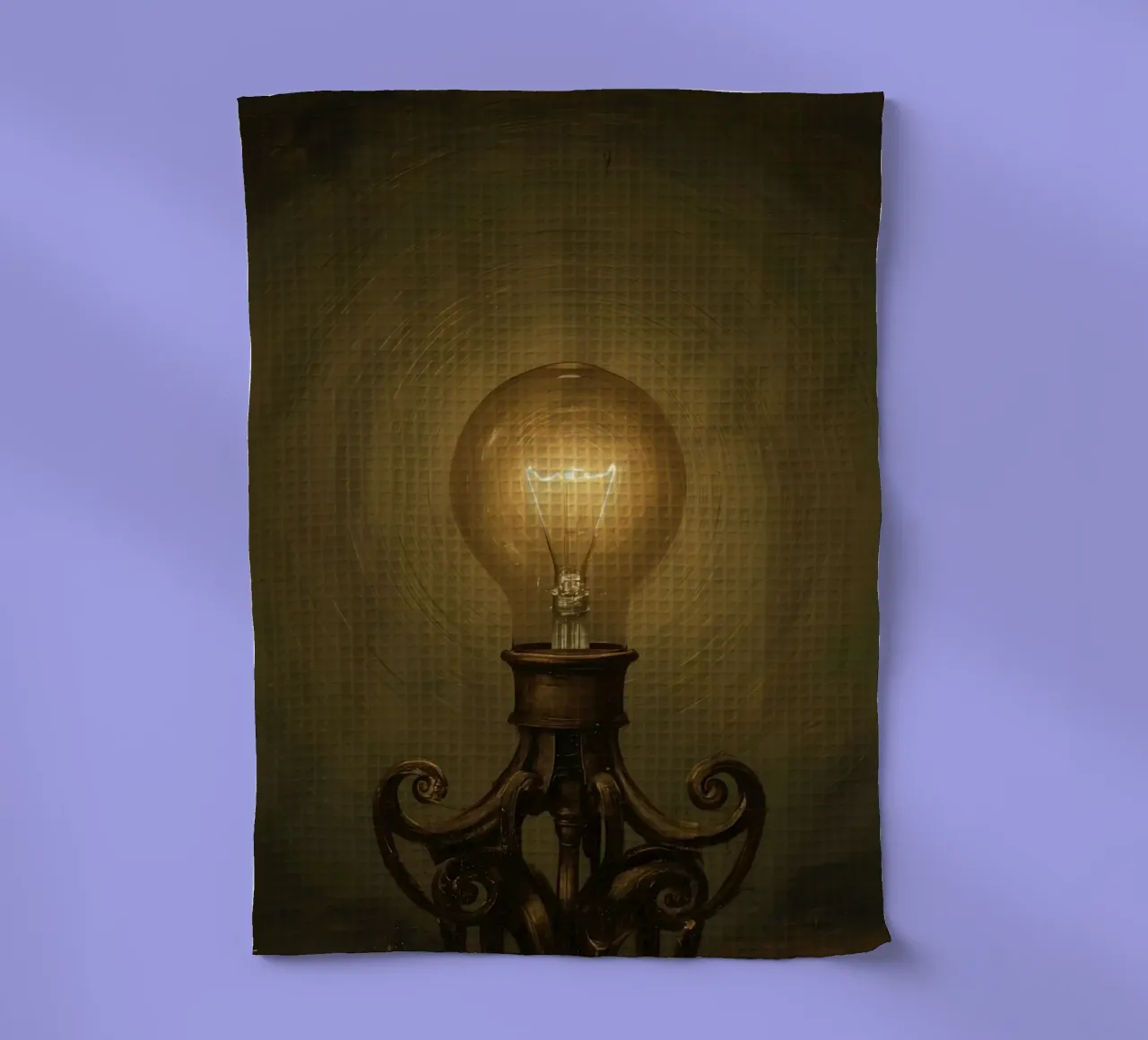 Lampadina illuminata su supporto in metallo canovaccio da cucina da DesignDoodle