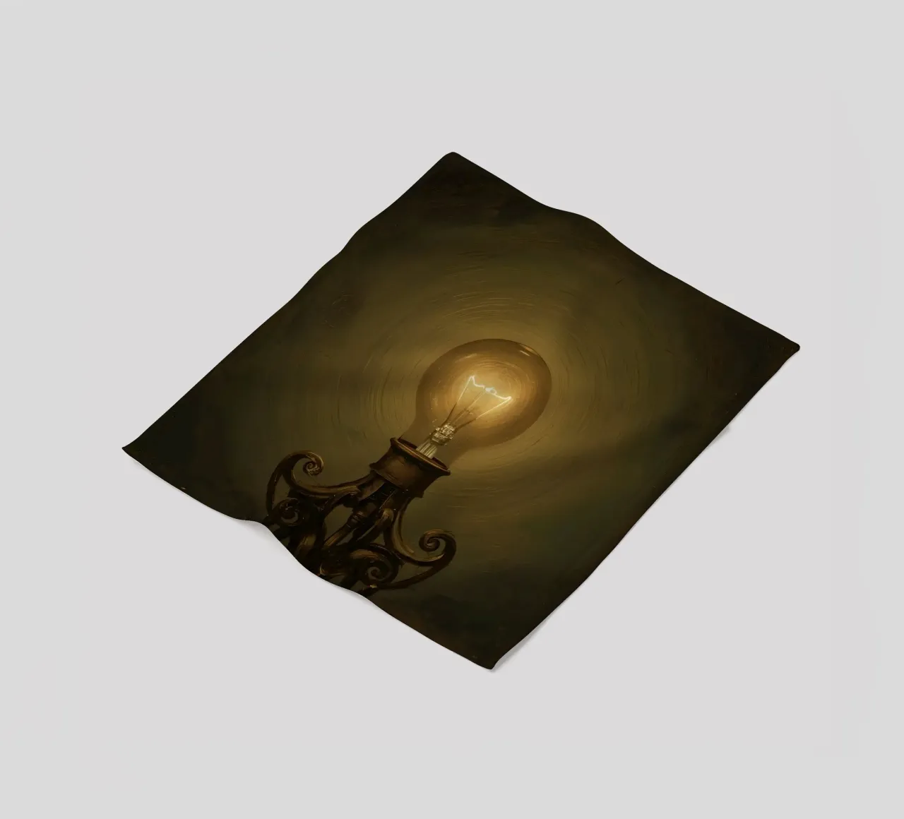 Lampadina illuminata su supporto in metallo coperta in pile da DesignDoodle