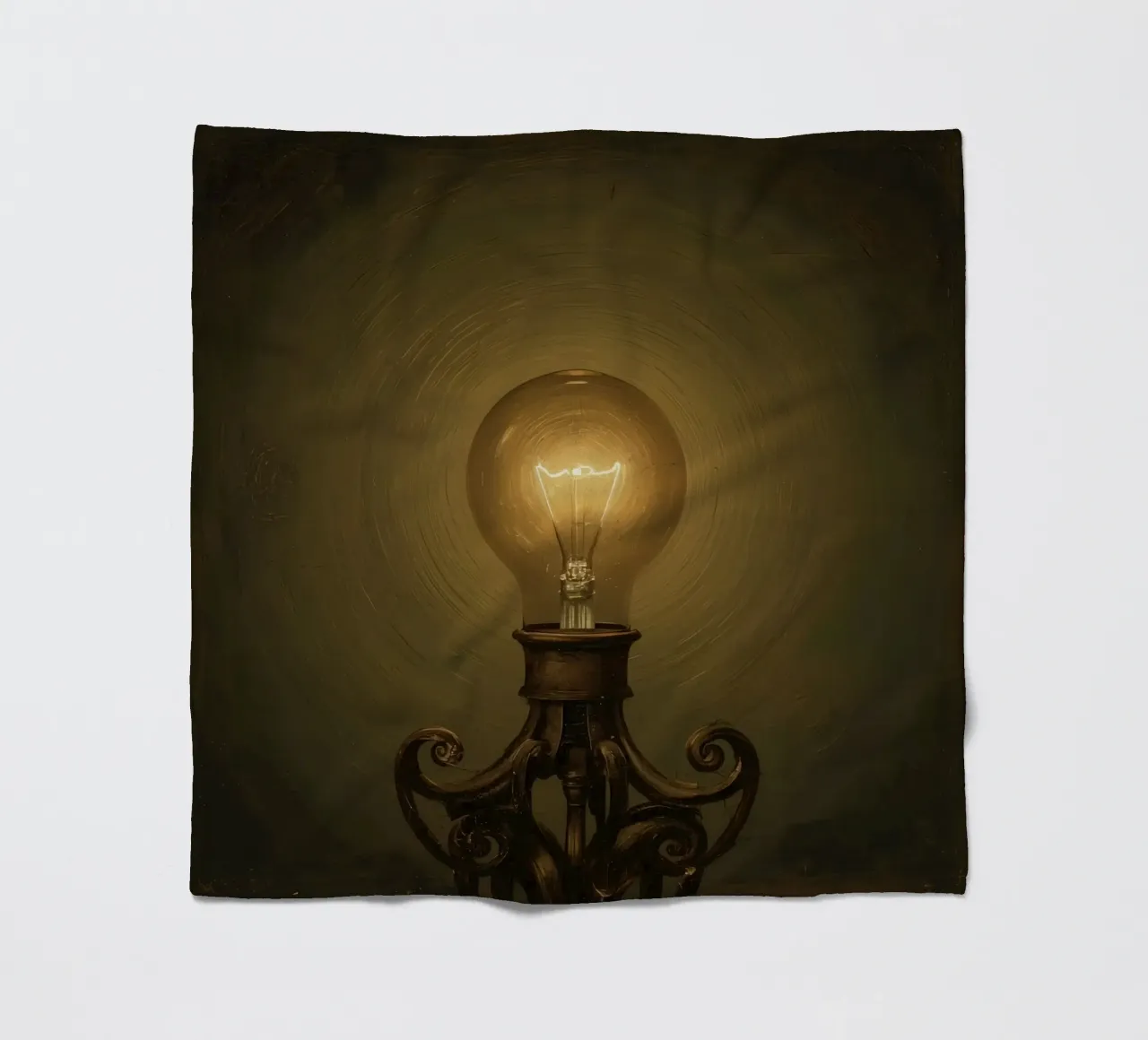 Lampadina illuminata su supporto in metallo coperta in pile da DesignDoodle