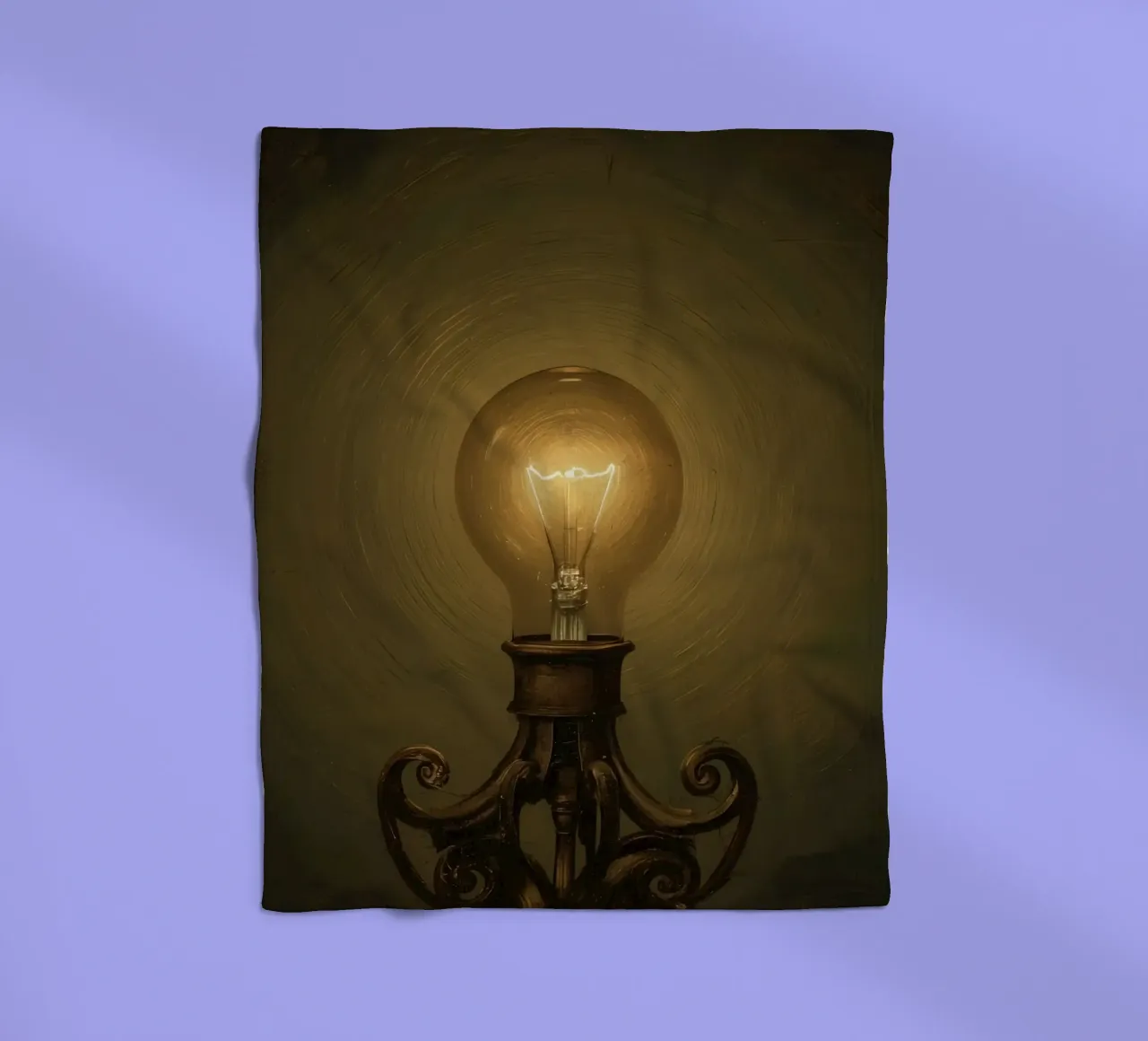 Lampadina illuminata su supporto in metallo coperta in pile da DesignDoodle