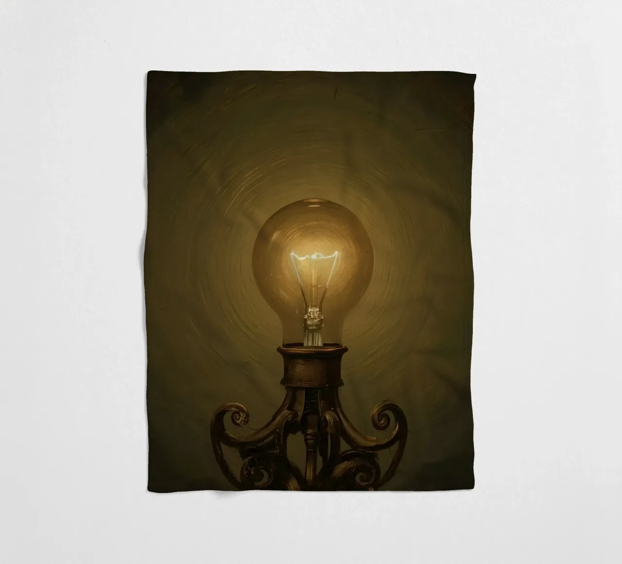 Lampadina illuminata su supporto in metallo coperta in pile da DesignDoodle