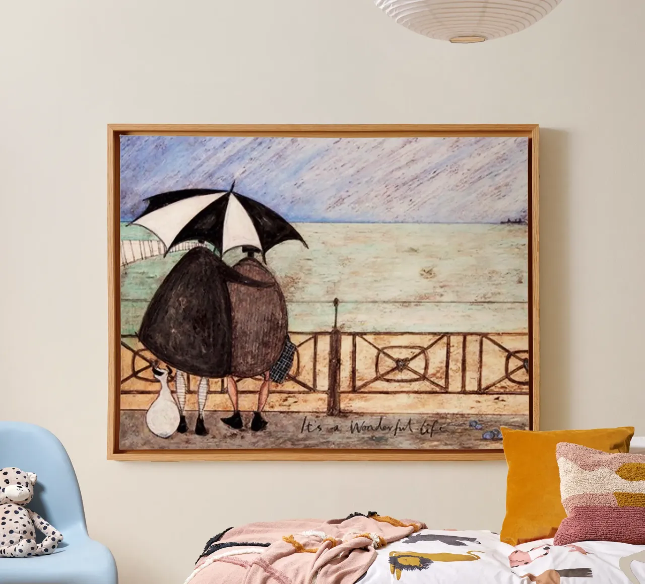 sam toft è una vita meravigliosa tela con Cornice a cassetta da Patrick Mitchell