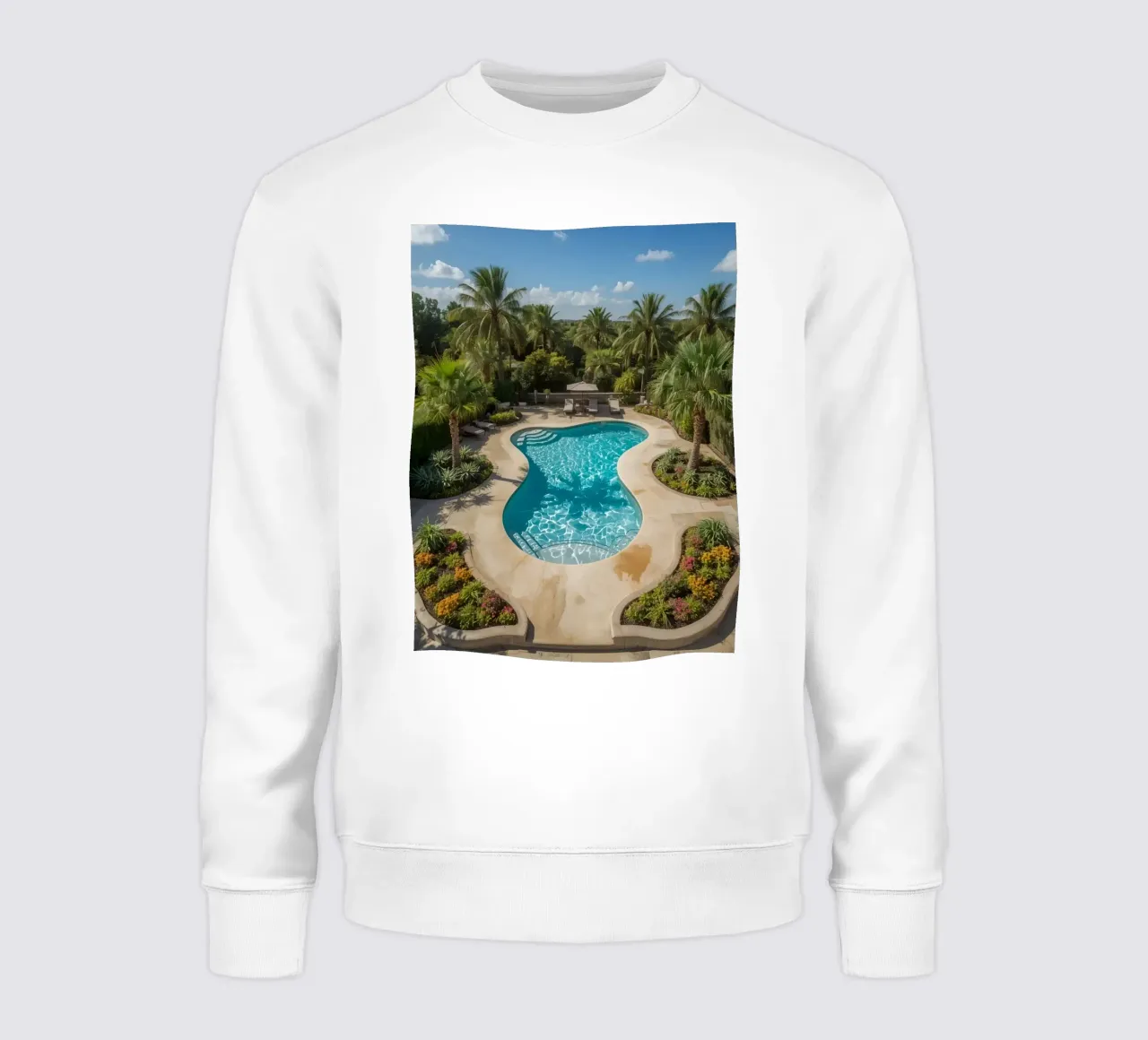 Piscina a forma di rene circondata dal paesaggio felpa da DesignDoodle