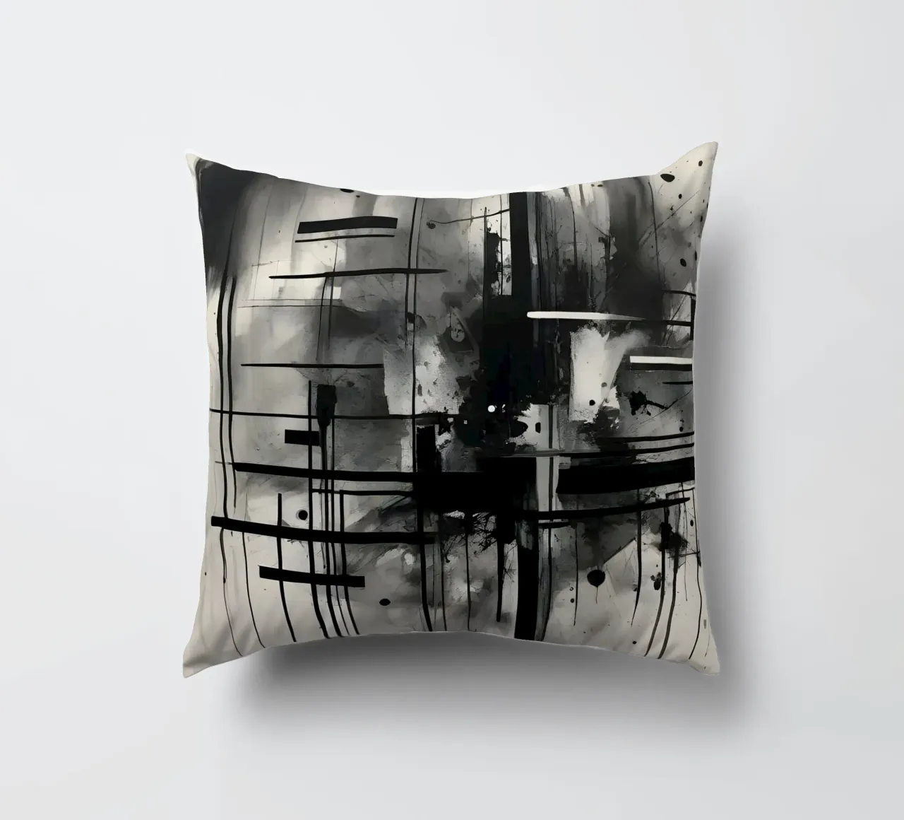 Monochrome Abstract Wall Art - Chaos and Structure 1/2 cuscino da Lady Mathzeba
