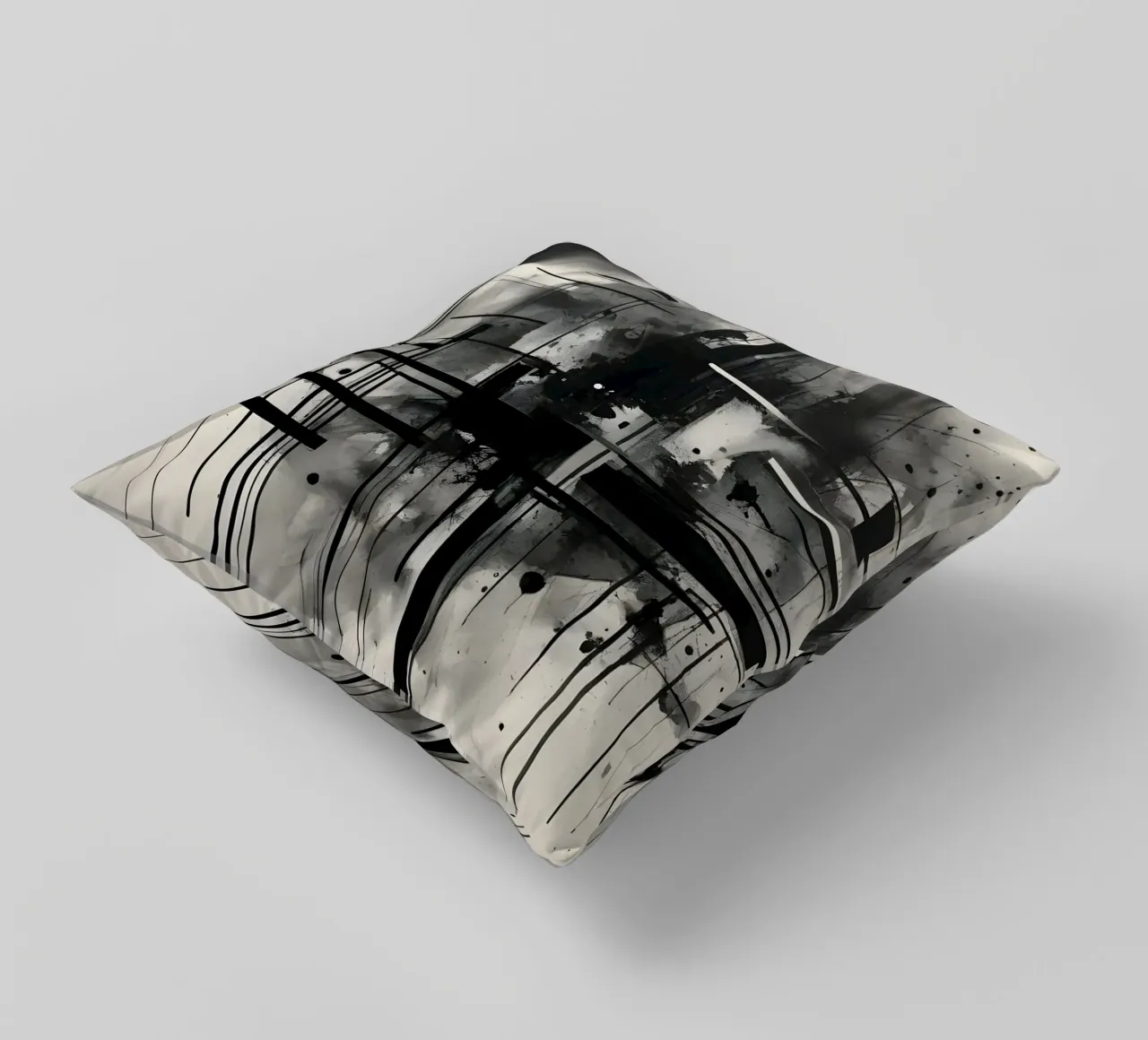 Monochrome Abstract Wall Art - Chaos and Structure 1/2 cuscino da Lady Mathzeba