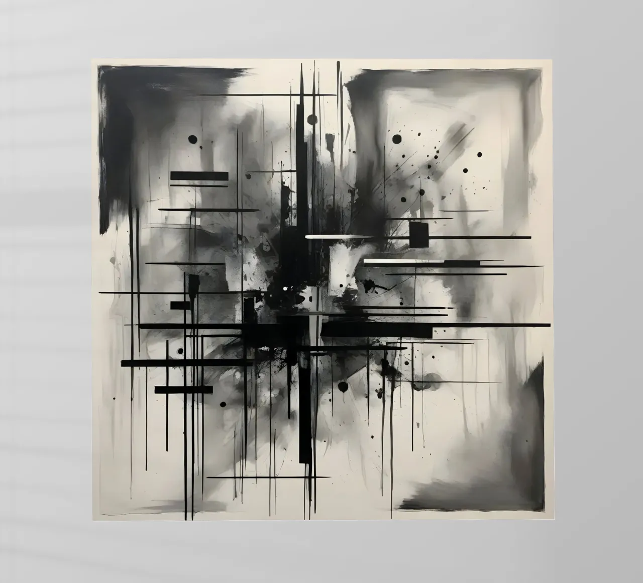 Monochrome Abstract Wall Art - Chaos and Structure 1/2 pellicola backlit da Lady Mathzeba