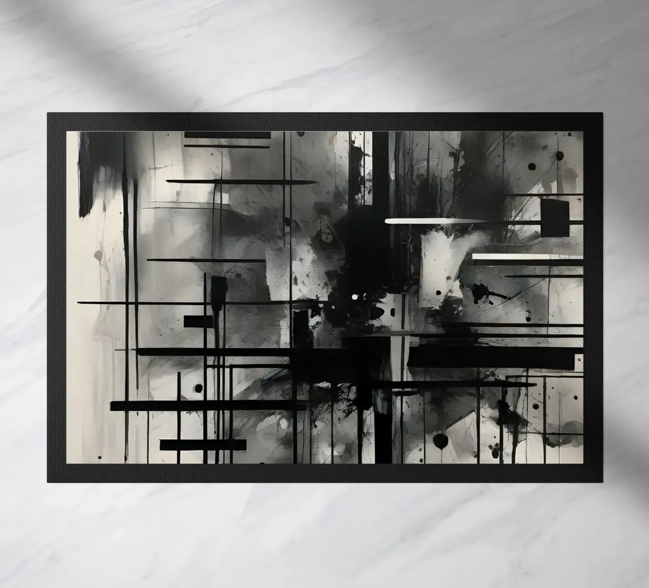 Monochrome Abstract Wall Art - Chaos and Structure 1/2 zerbino da Lady Mathzeba
