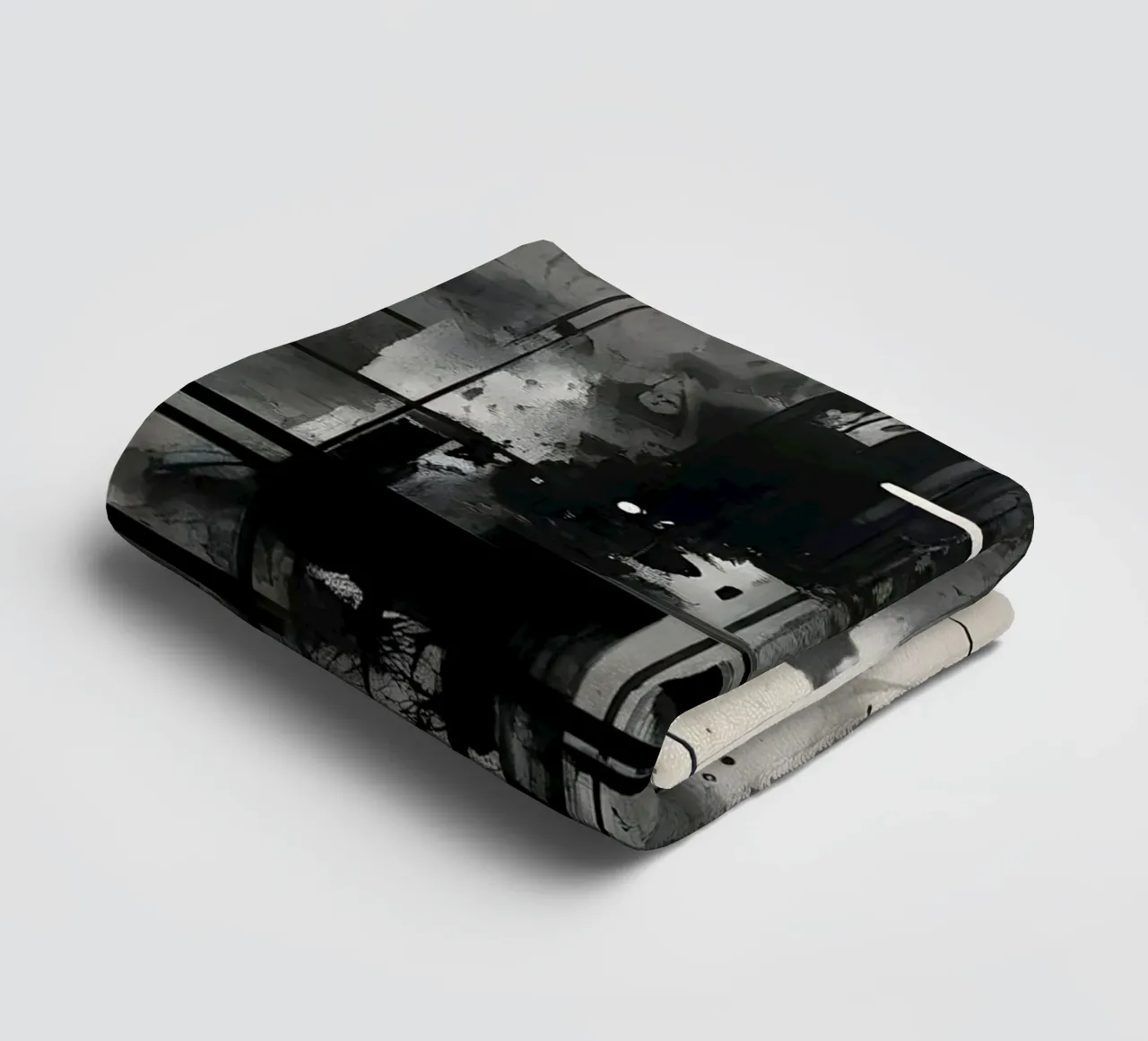 Monochrome Abstract Wall Art - Chaos and Structure 1/2 asciugamano da bagno da Lady Mathzeba