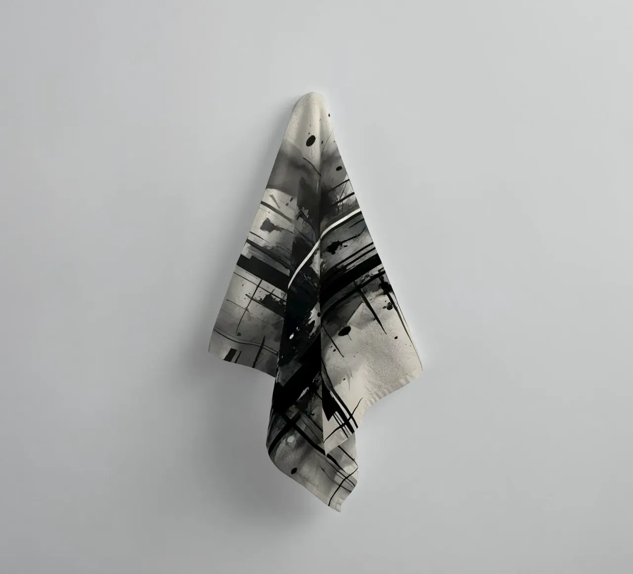 Monochrome Abstract Wall Art - Chaos and Structure 1/2 asciugamano da bagno da Lady Mathzeba