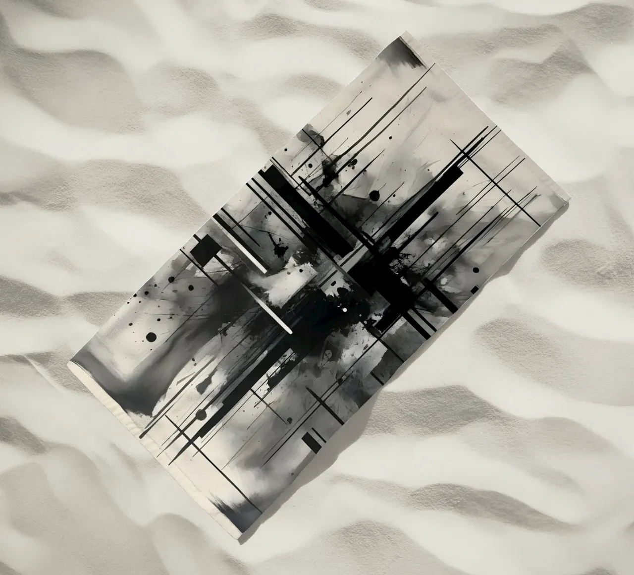 Monochrome Abstract Wall Art - Chaos and Structure 1/2 telo mare da Lady Mathzeba