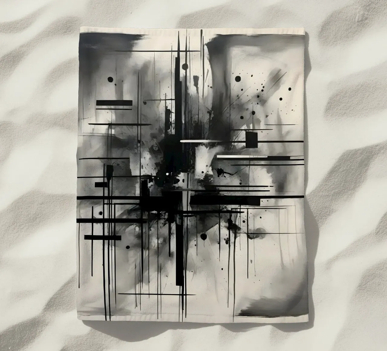 Monochrome Abstract Wall Art - Chaos and Structure 1/2 telo mare da Lady Mathzeba