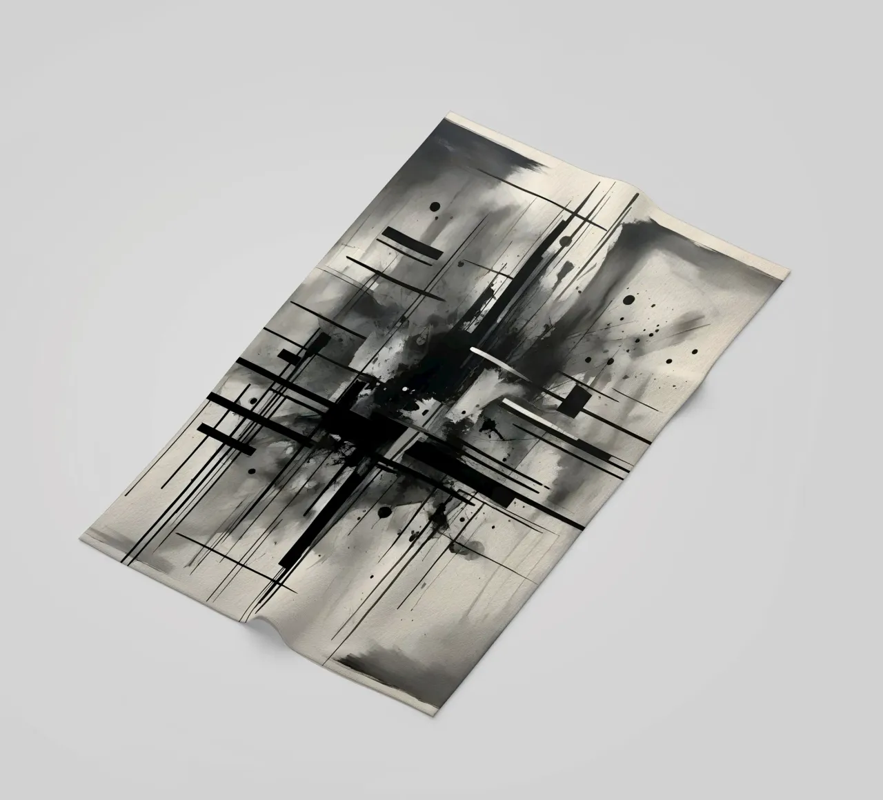 Monochrome Abstract Wall Art - Chaos and Structure 1/2 telo mare da Lady Mathzeba