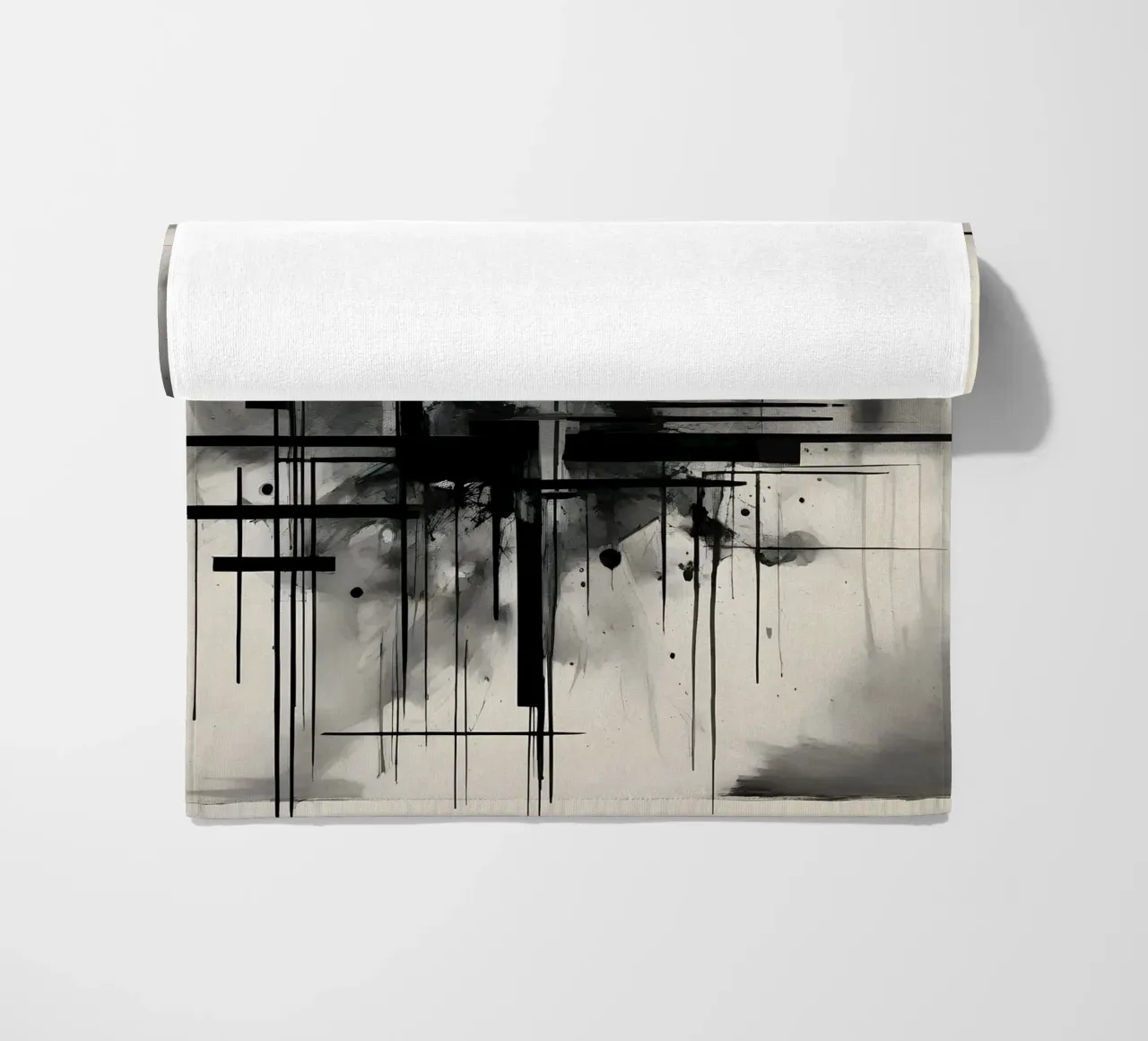 Monochrome Abstract Wall Art - Chaos and Structure 1/2 telo mare da Lady Mathzeba