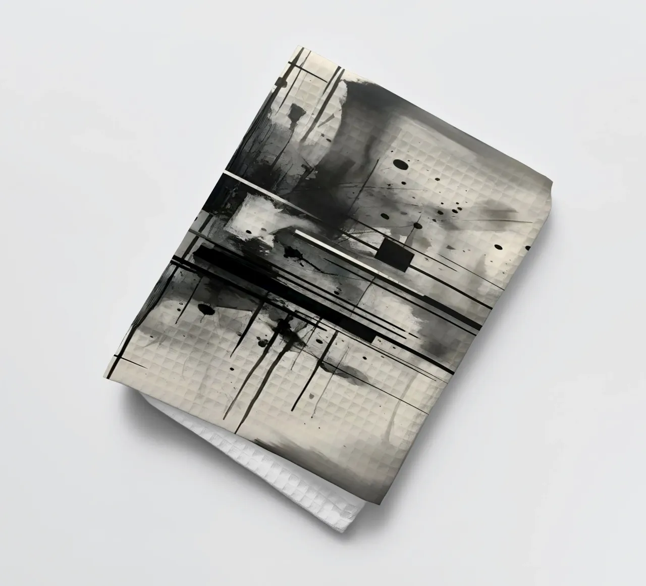 Monochrome Abstract Wall Art - Chaos and Structure 1/2 torchon de Lady Mathzeba