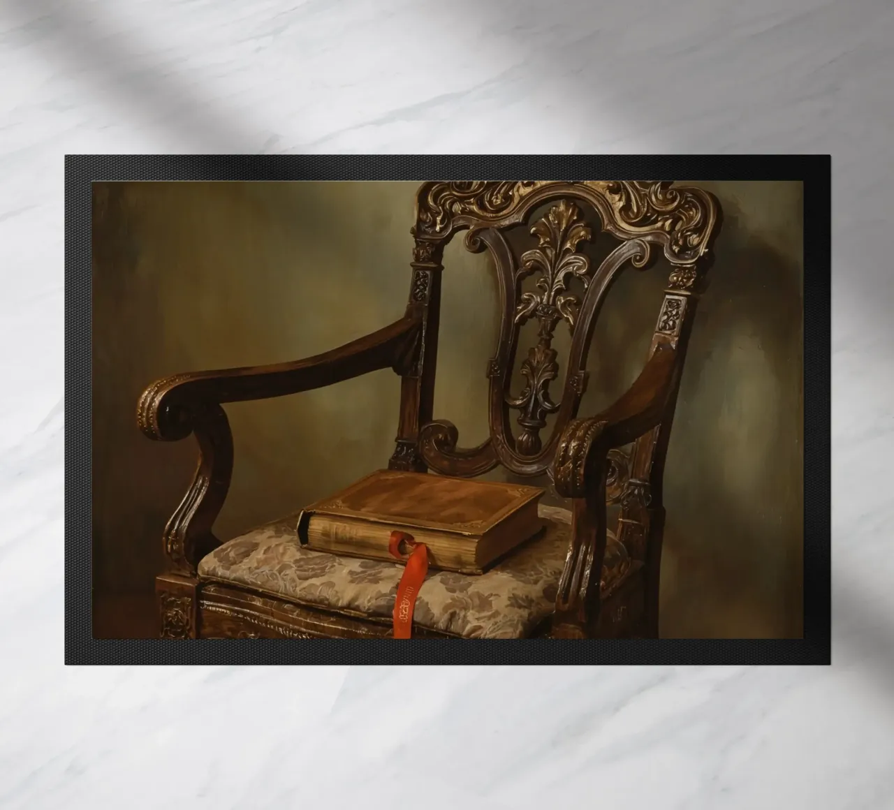 Sedia ornata con libro e nastro zerbino da DesignDoodle