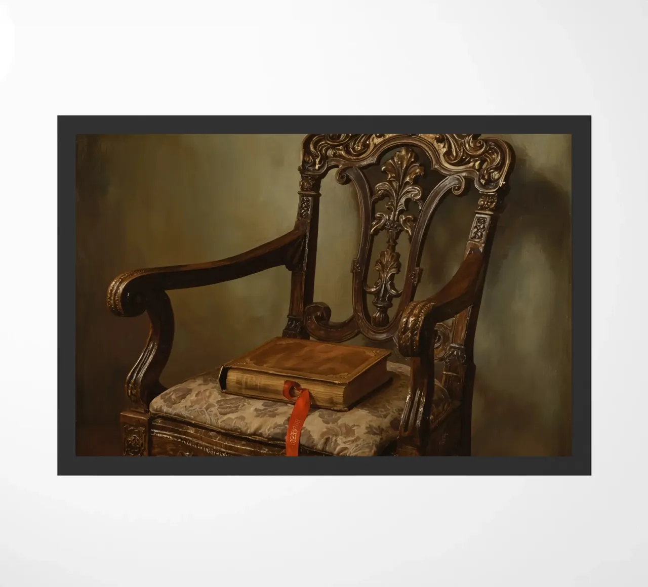 Sedia ornata con libro e nastro zerbino da DesignDoodle