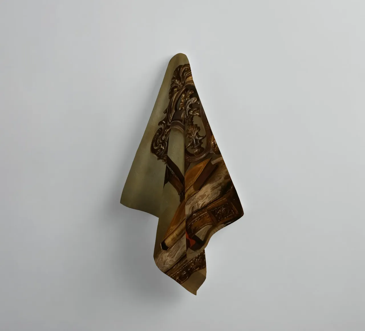 Sedia ornata con libro e nastro asciugamano da bagno da DesignDoodle