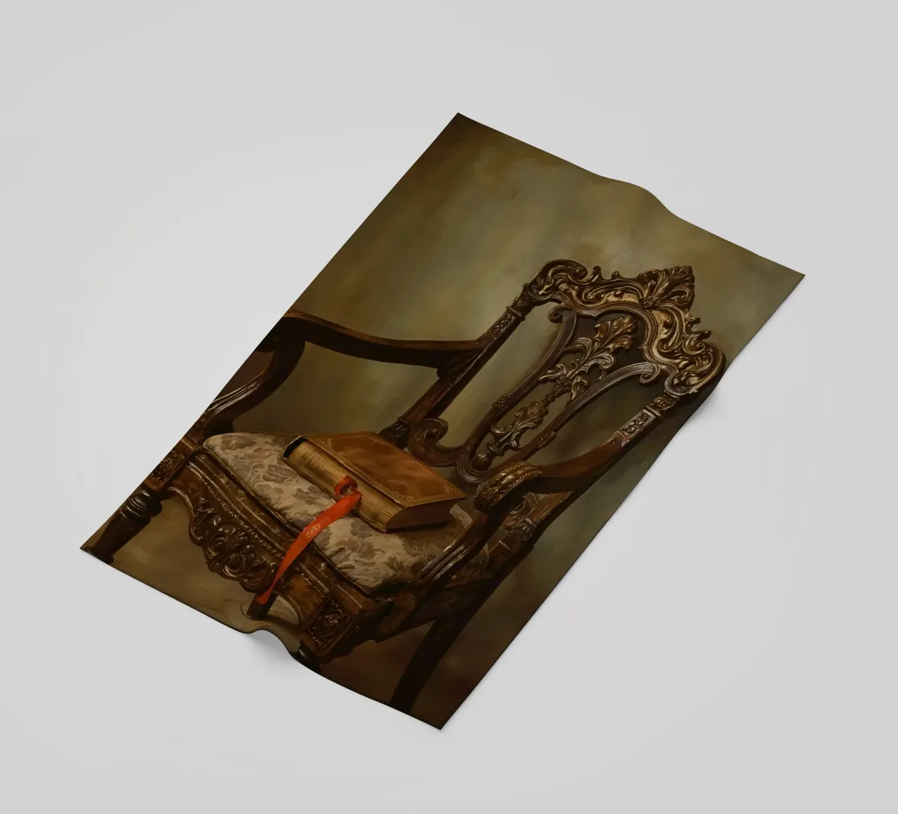 Sedia ornata con libro e nastro telo mare da DesignDoodle