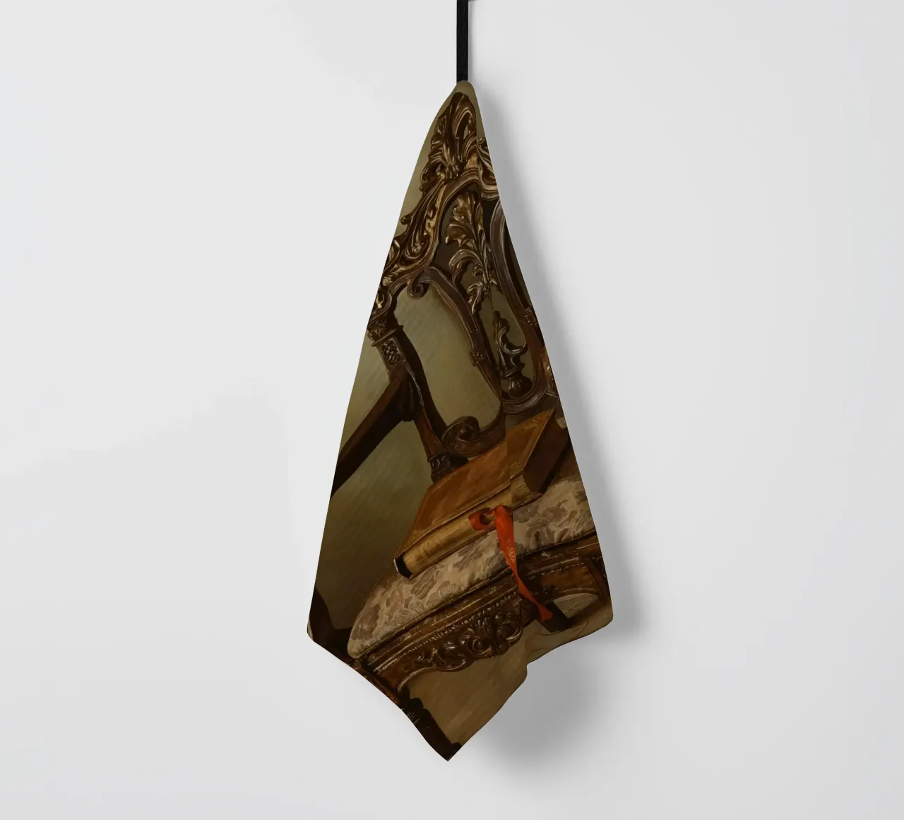 Sedia ornata con libro e nastro canovaccio da cucina da DesignDoodle