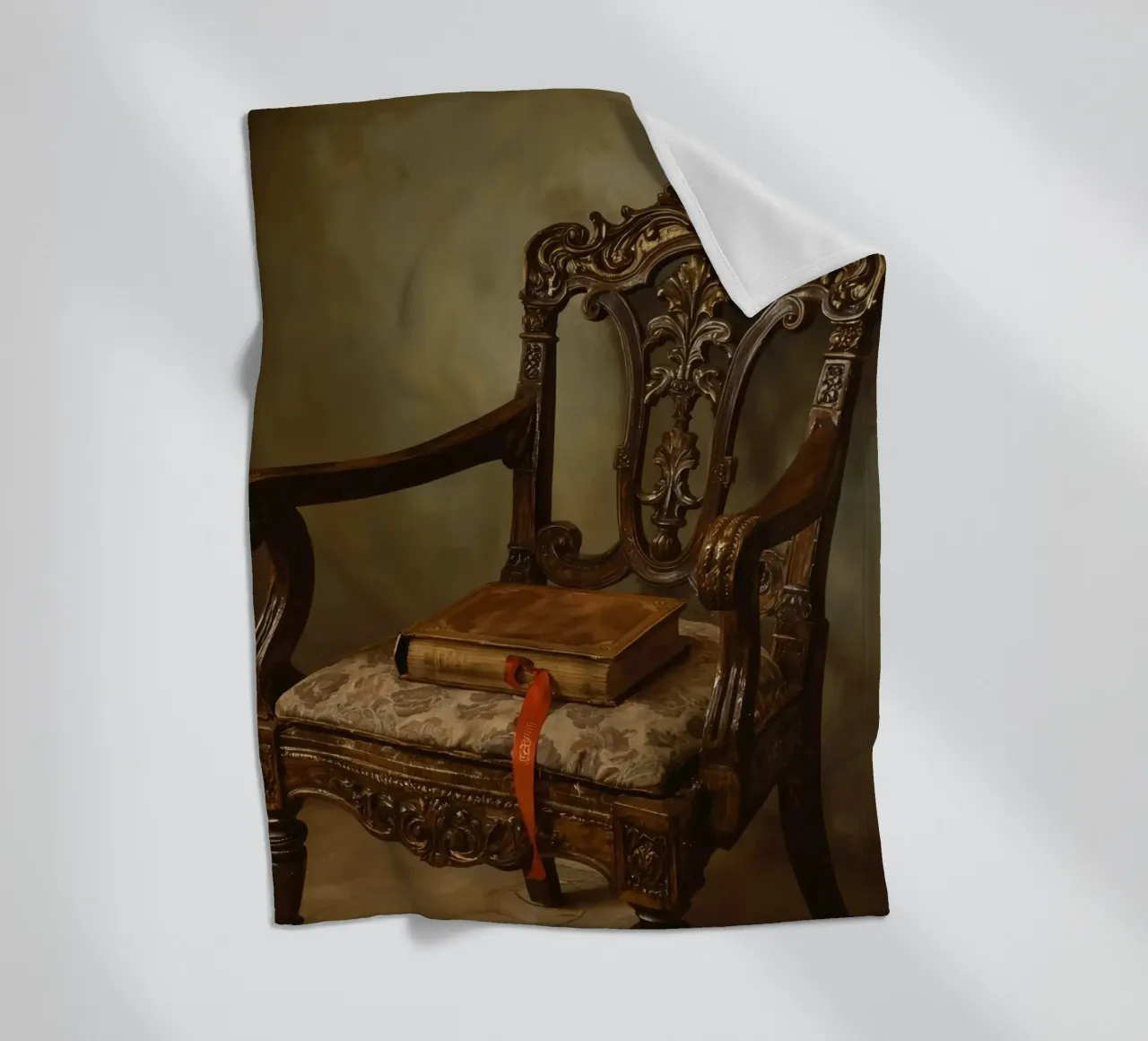 Sedia ornata con libro e nastro coperta in pile da DesignDoodle